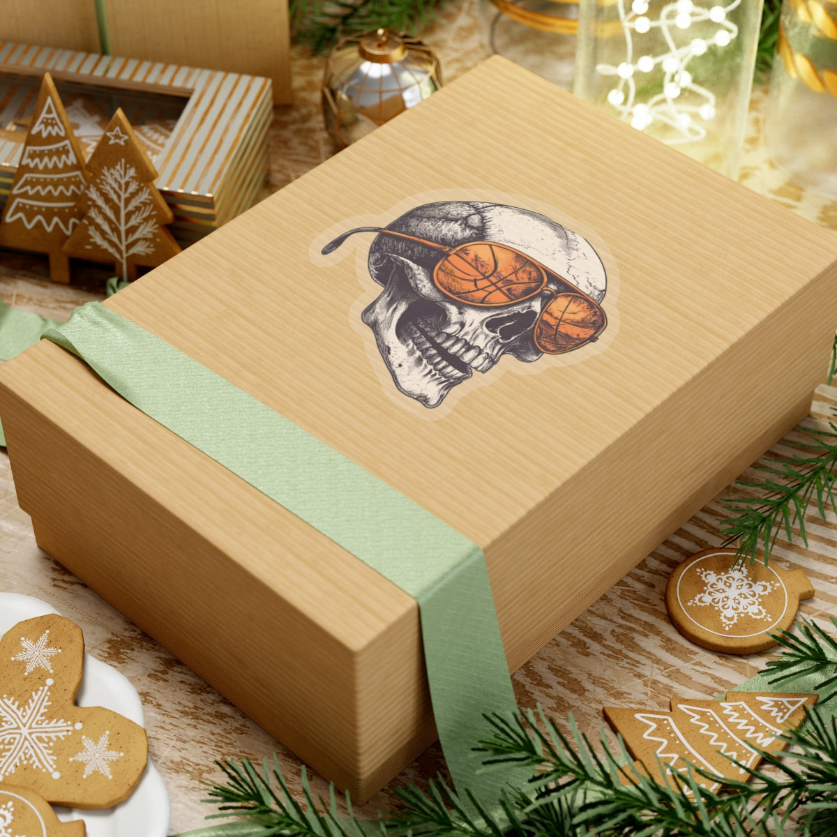 Cool Skull Basketball Kiss-Cut Stickers - Perfect for Sports Fans & Decor