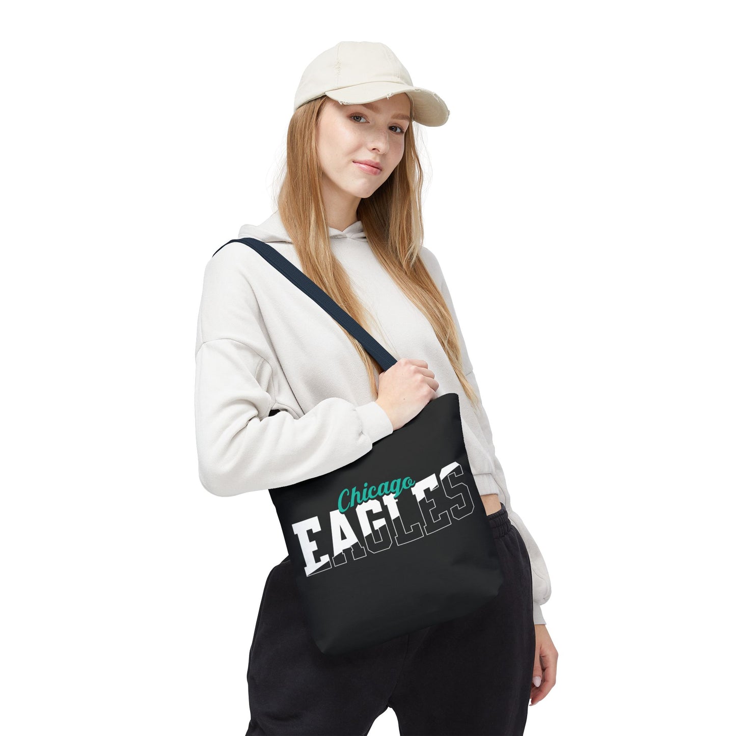 Custom Team Mascot Tote Bag – Personalized School Colors & Half-Solid, Half-Outline Text