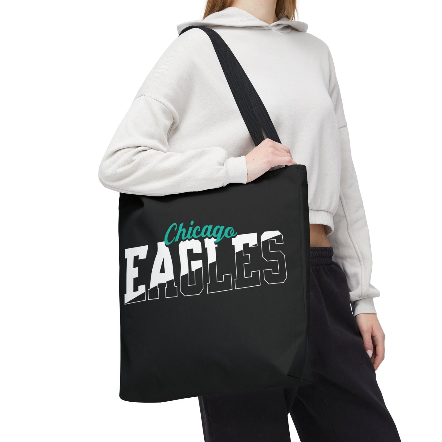 Custom Team Mascot Tote Bag – Personalized School Colors & Half-Solid, Half-Outline Text