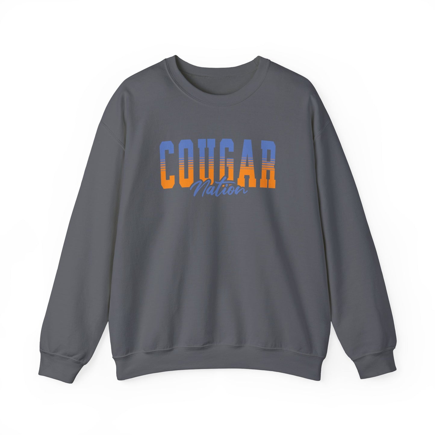 Personalized Team Mascot Nation Sweatshirt– Custom School Colors & Collegiate Stripes | Gildan Crewneck