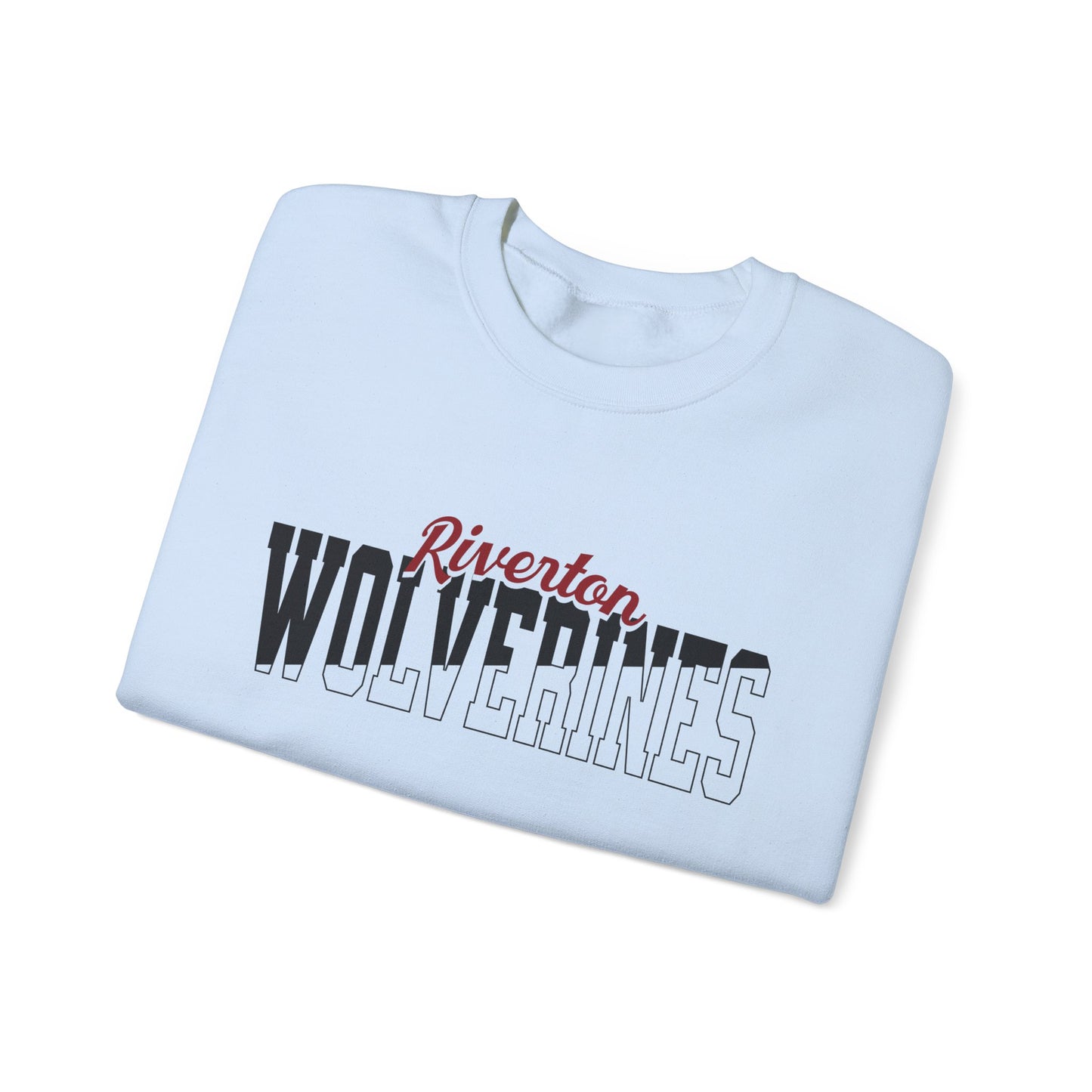 Custom Team Mascot Crewneck Sweatshirt – Personalized School Colors & Half-Solid, Half-Outline Text