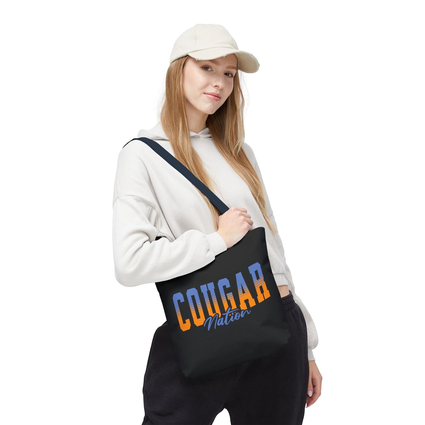 Personalized Team Mascot Nation Tote Bag – Custom School Colors & Collegiate Stripes