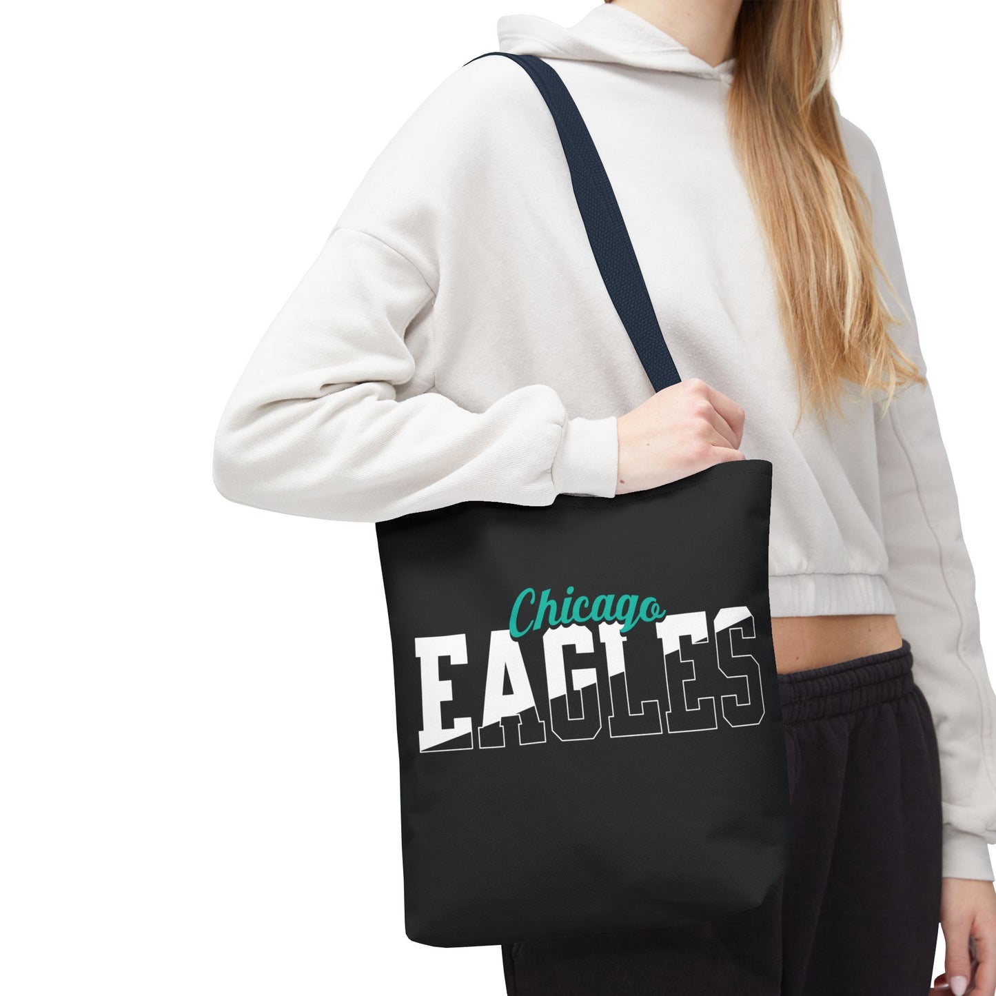 Custom Team Mascot Tote Bag – Personalized School Colors & Half-Solid, Half-Outline Text