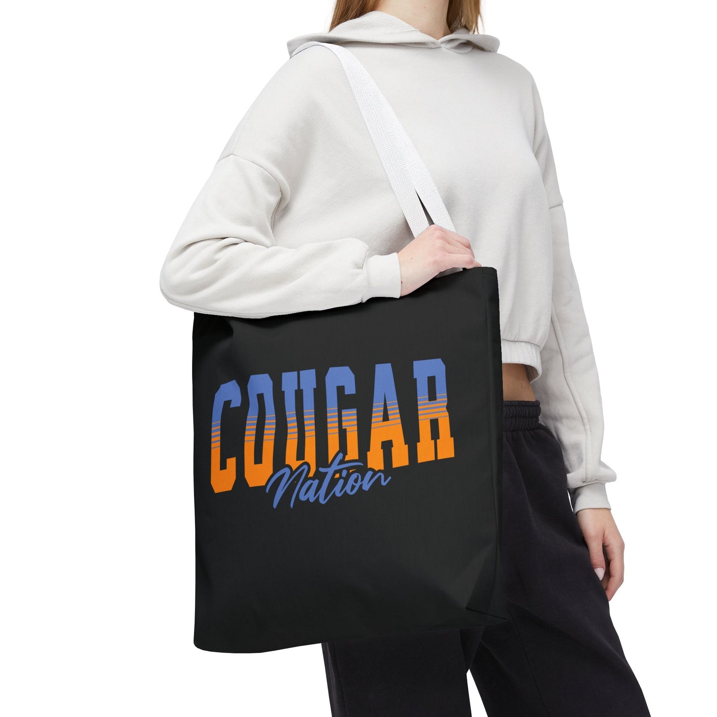 Personalized Team Mascot Nation Tote Bag – Custom School Colors & Collegiate Stripes