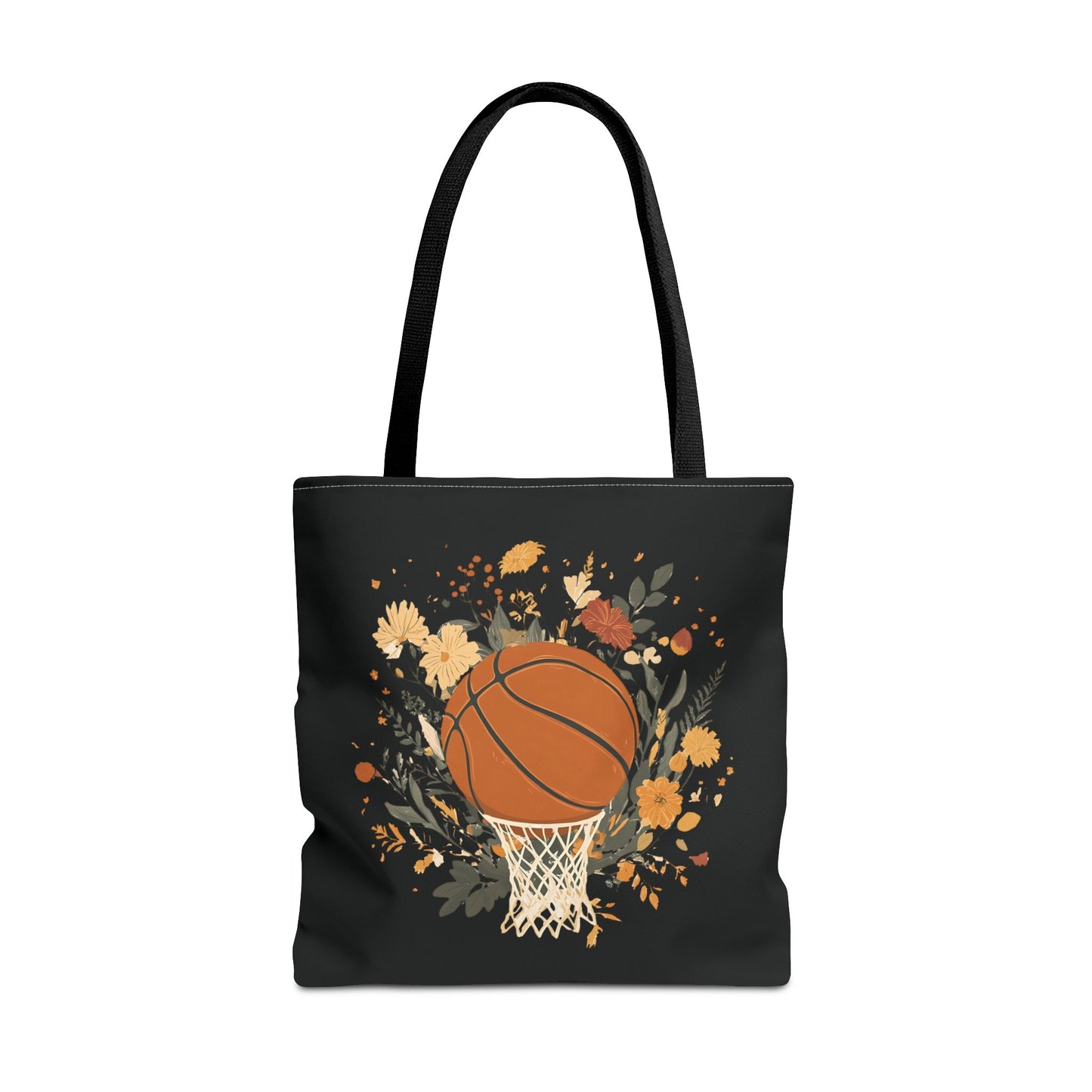 Vintage Floral Basketball Tote Bag – Retro Botanical Sports Tote