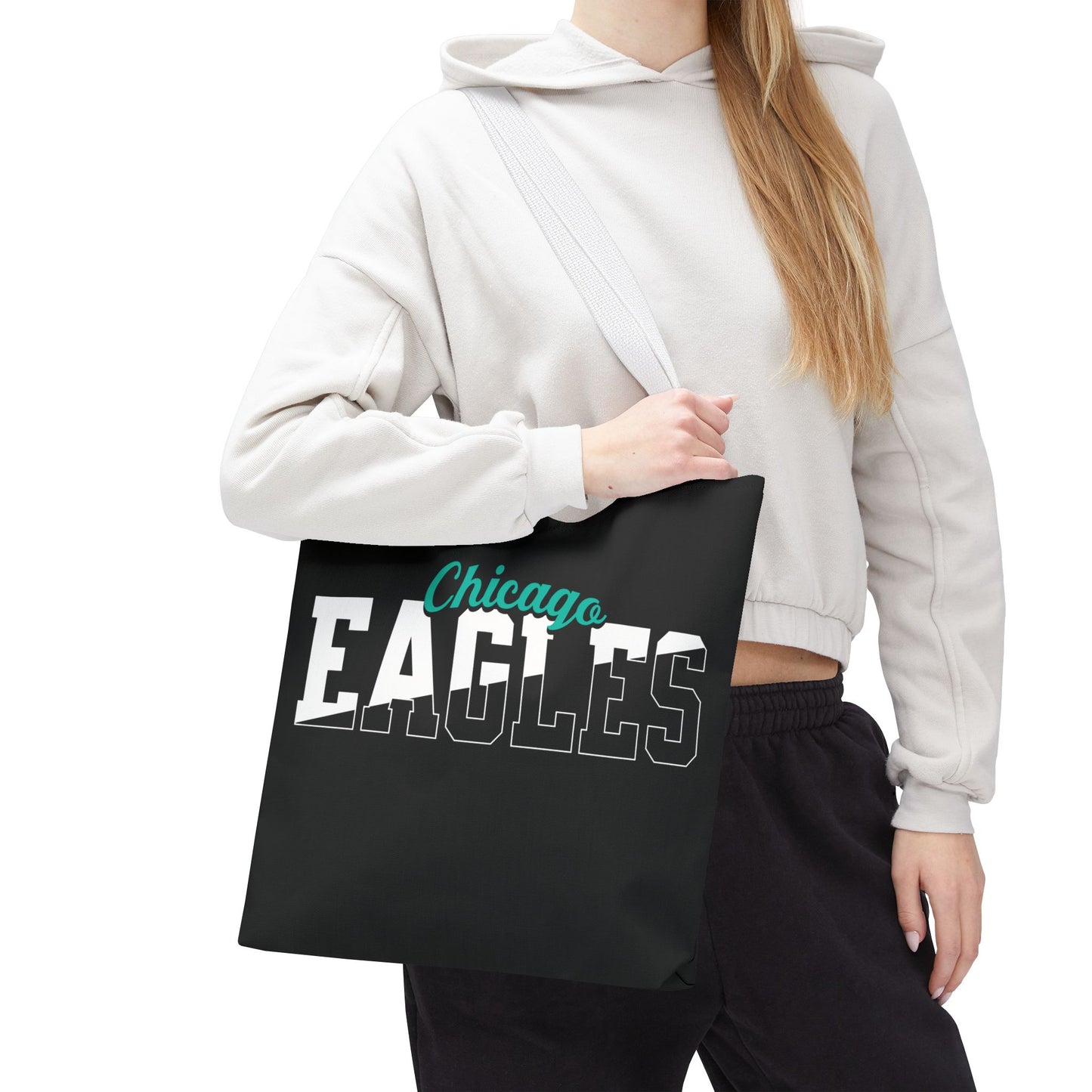Custom Team Mascot Tote Bag – Personalized School Colors & Half-Solid, Half-Outline Text