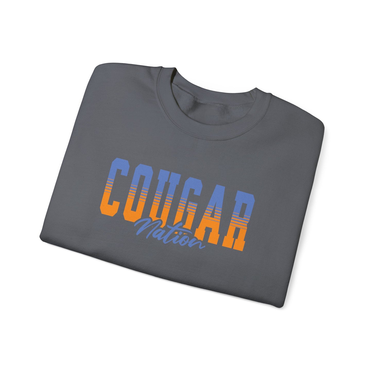 Personalized Team Mascot Nation Sweatshirt– Custom School Colors & Collegiate Stripes | Gildan Crewneck