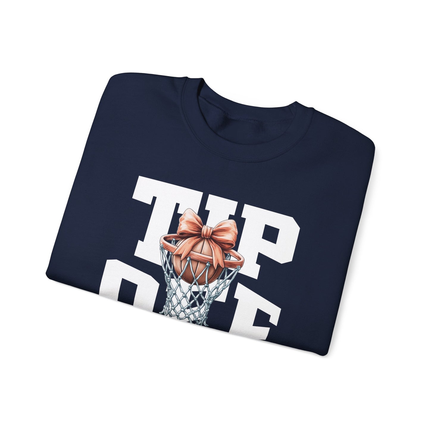 Tip-Off Season Vintage Basketball Crewneck Sweatshirt – Retro Coquette Bow Style