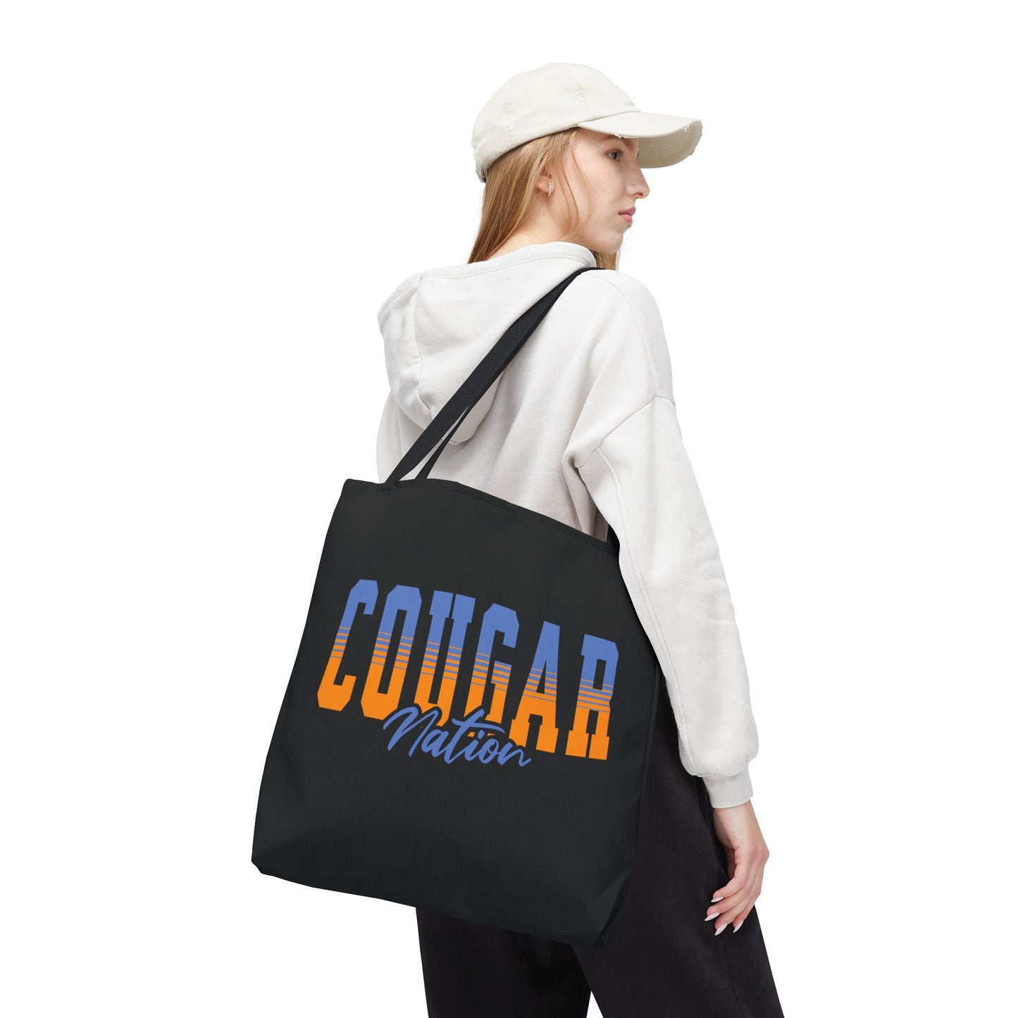 Personalized Team Mascot Nation Tote Bag – Custom School Colors & Collegiate Stripes