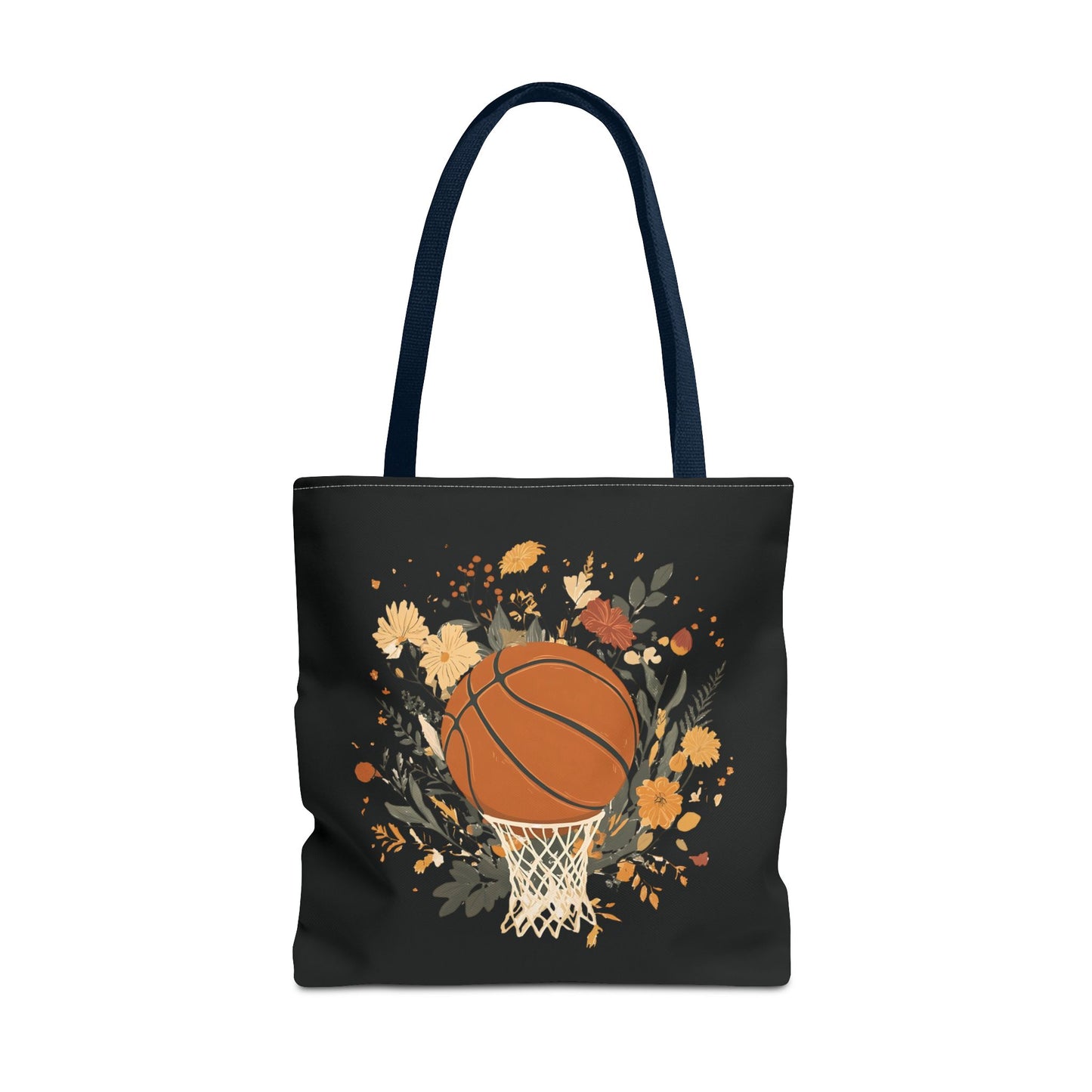 Vintage Floral Basketball Tote Bag – Retro Botanical Sports Tote