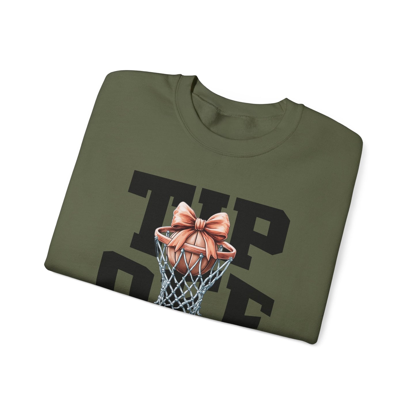Tip-Off Season Vintage Basketball Crewneck Sweatshirt – Retro Coquette Bow Style