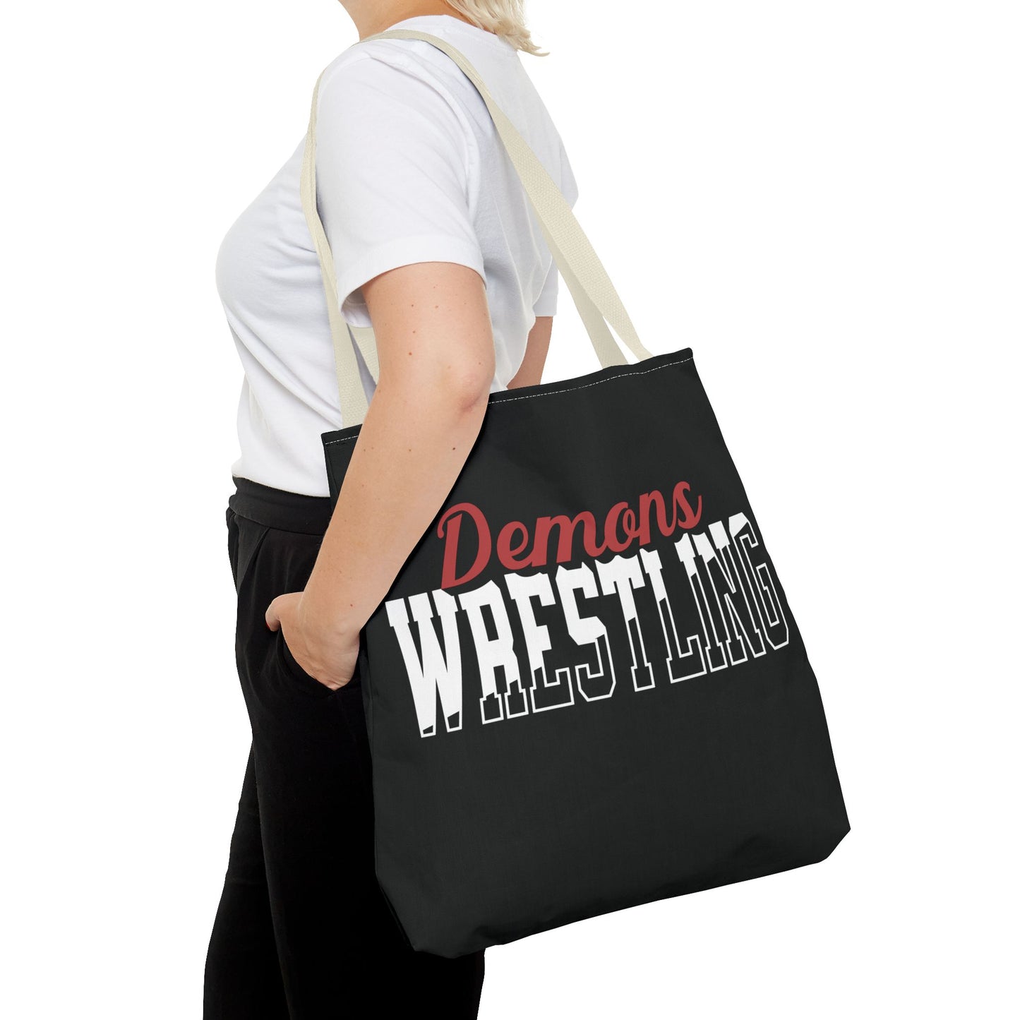 Personalized Wrestling Team Mascot Tote Bag – Custom School Colors & Bold Collegiate Design
