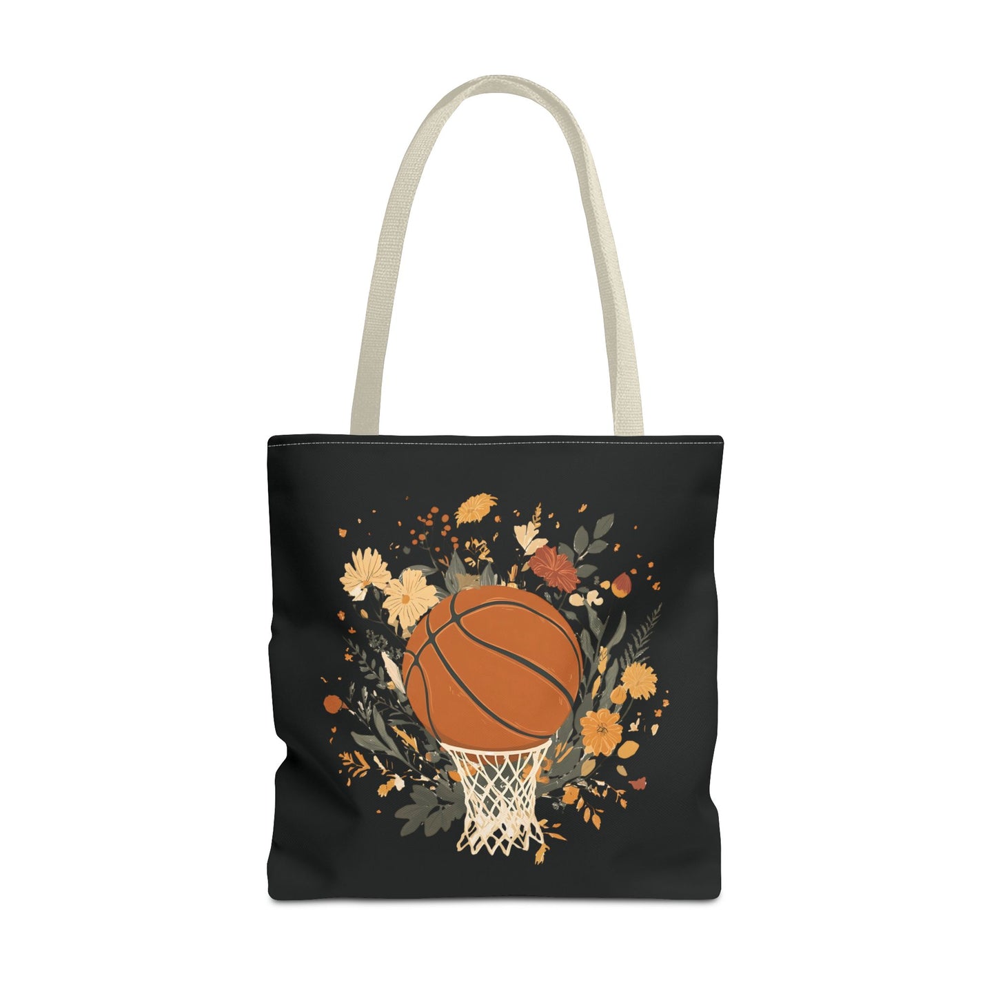 Vintage Floral Basketball Tote Bag – Retro Botanical Sports Tote
