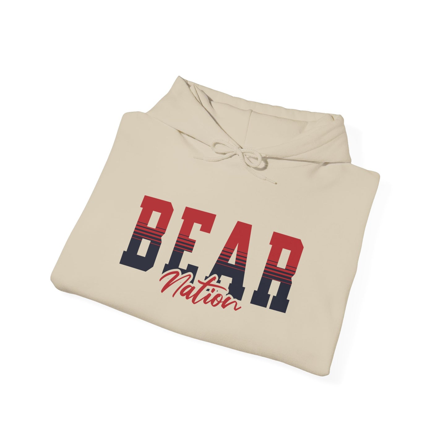 Personalized Team Mascot Nation Hoodie – Custom School Colors & Collegiate Stripes | Gildan Hoodie