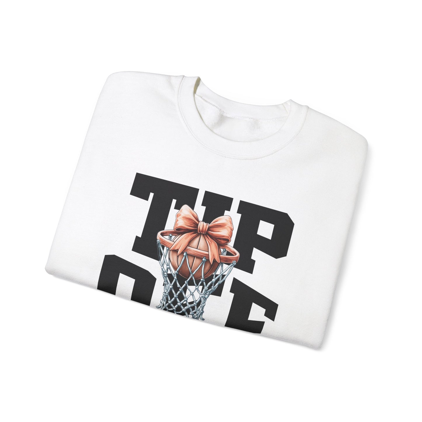 Tip-Off Season Vintage Basketball Crewneck Sweatshirt – Retro Coquette Bow Style