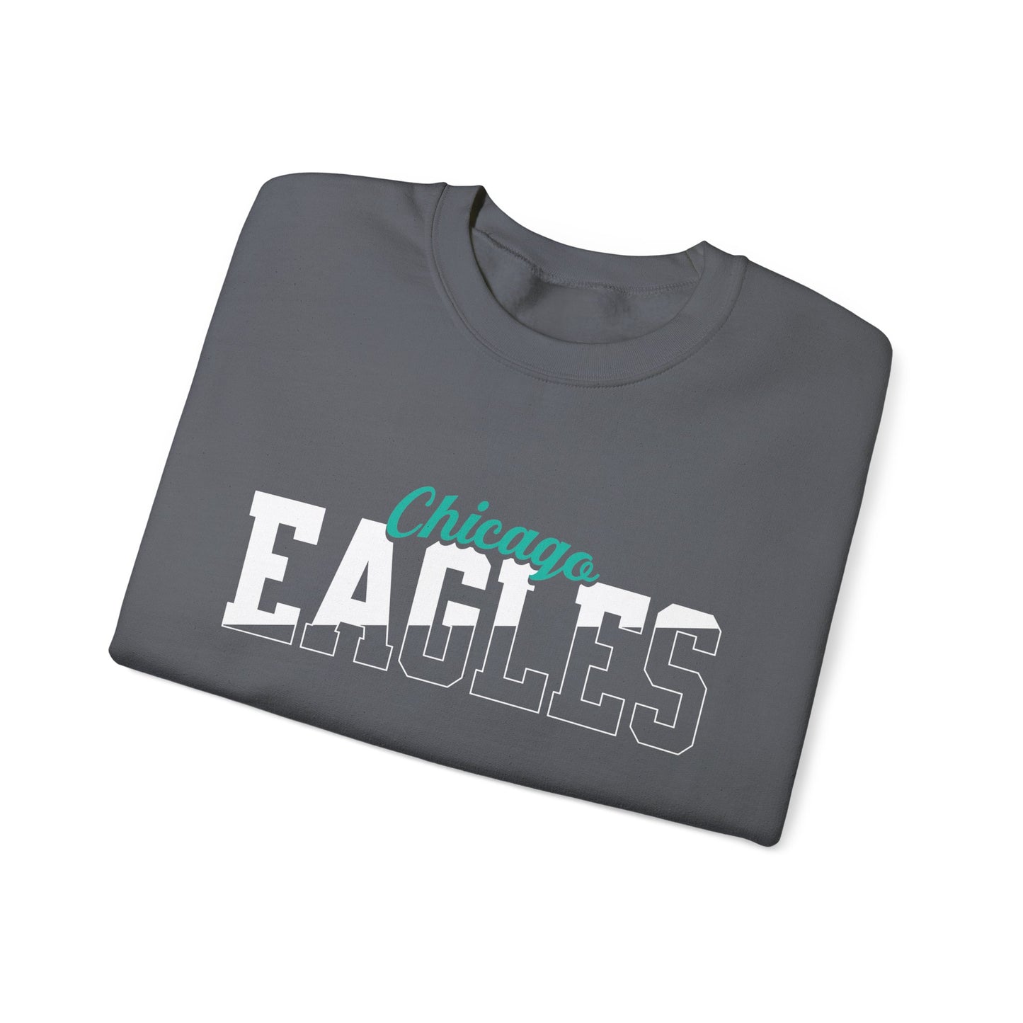 Custom Team Mascot Crewneck Sweatshirt – Personalized School Colors & Half-Solid, Half-Outline Text