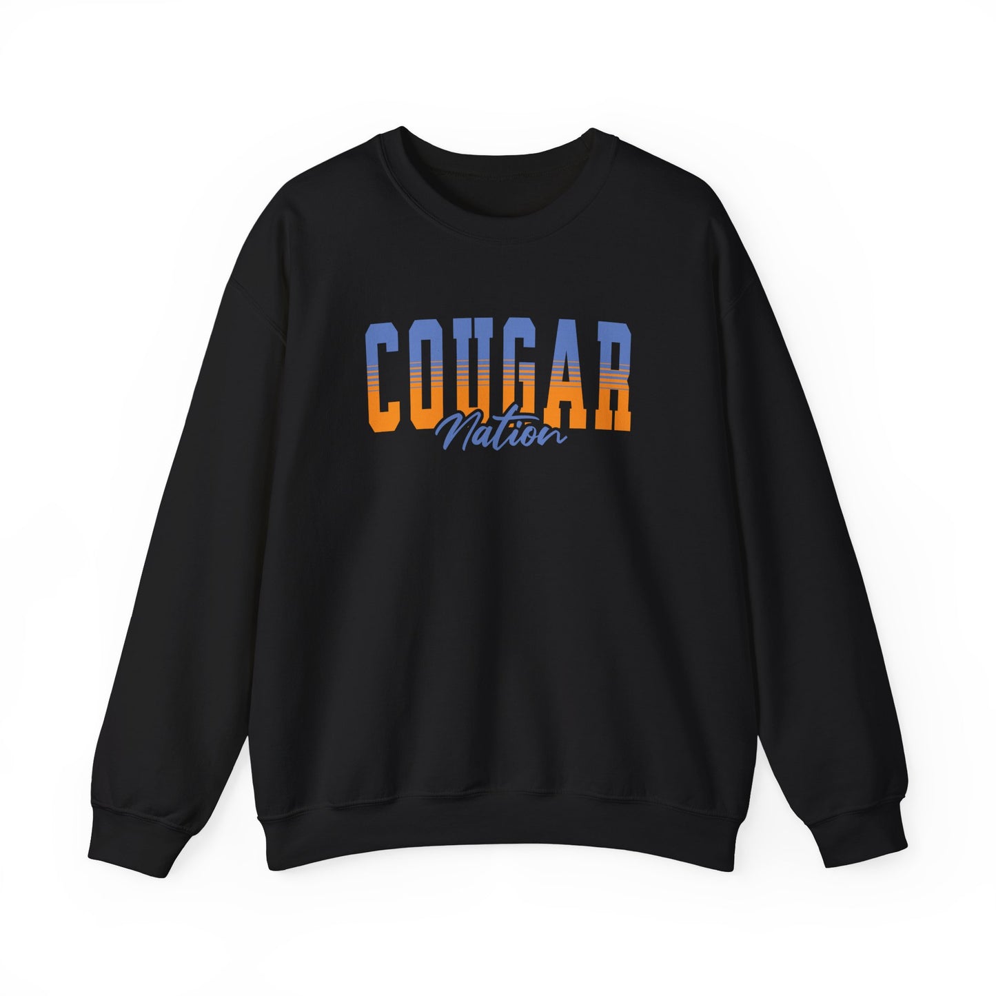 Personalized Team Mascot Nation Sweatshirt– Custom School Colors & Collegiate Stripes | Gildan Crewneck