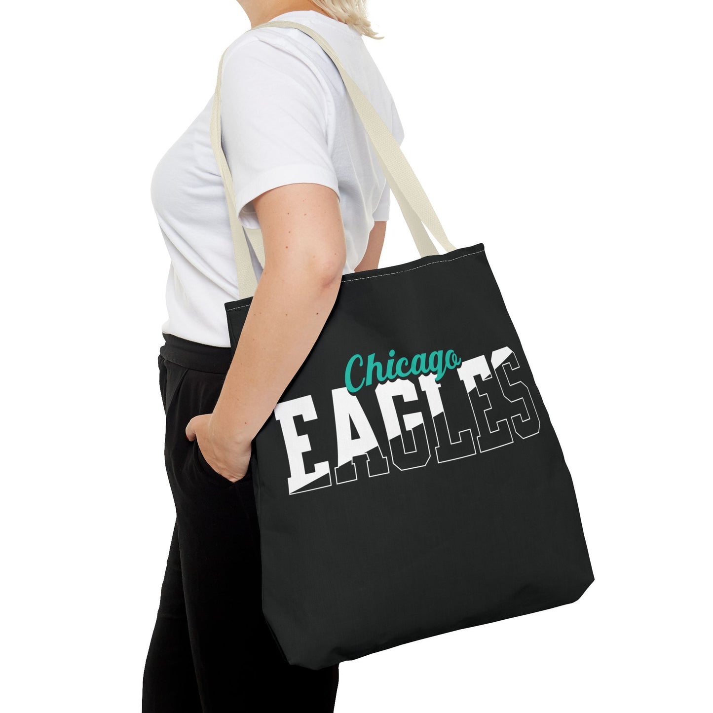 Custom Team Mascot Tote Bag – Personalized School Colors & Half-Solid, Half-Outline Text