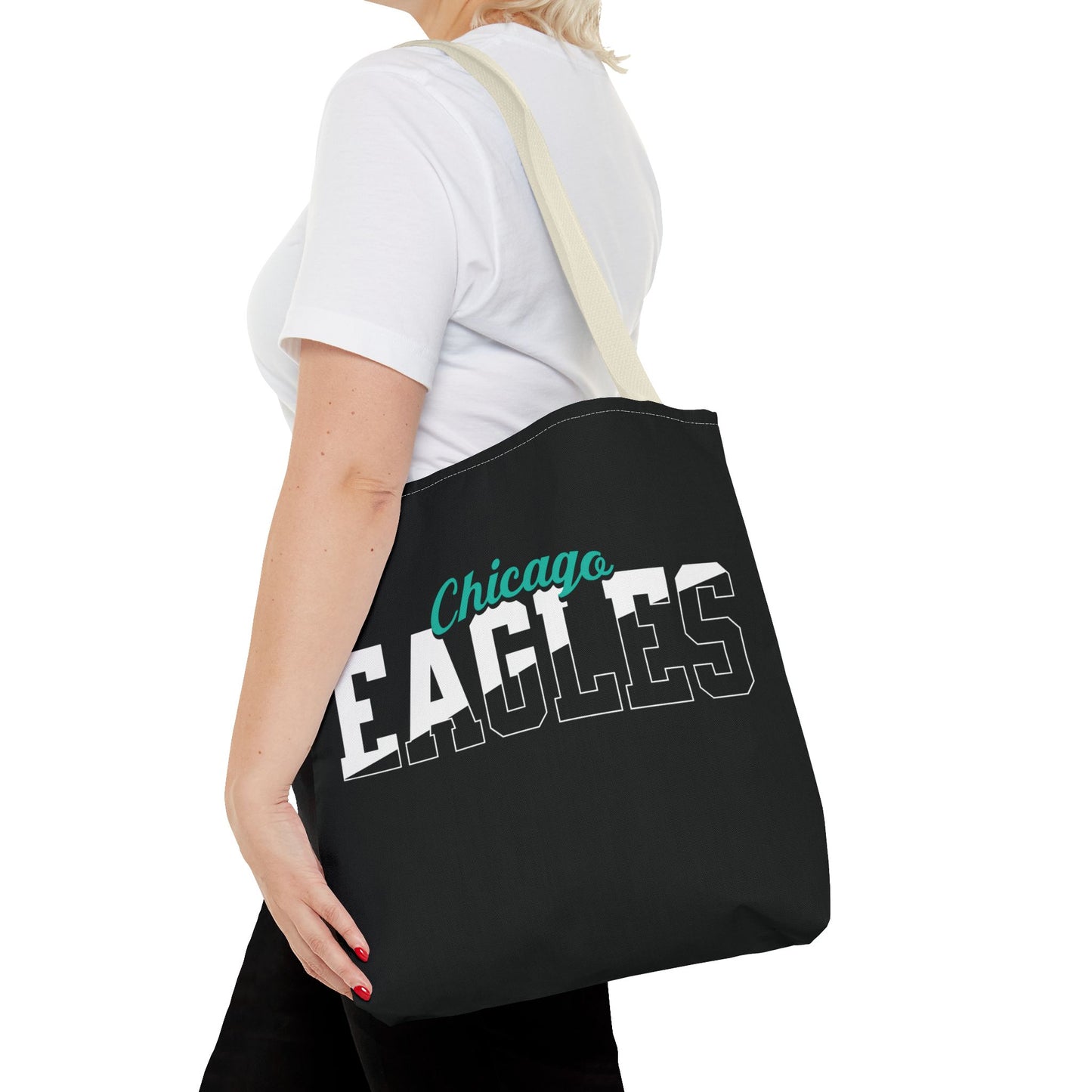 Custom Team Mascot Tote Bag – Personalized School Colors & Half-Solid, Half-Outline Text