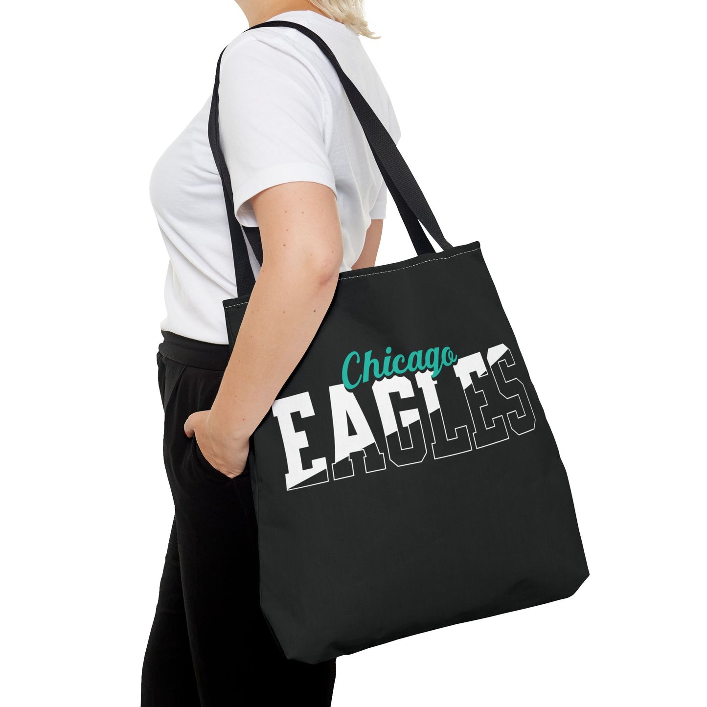 Custom Team Mascot Tote Bag – Personalized School Colors & Half-Solid, Half-Outline Text
