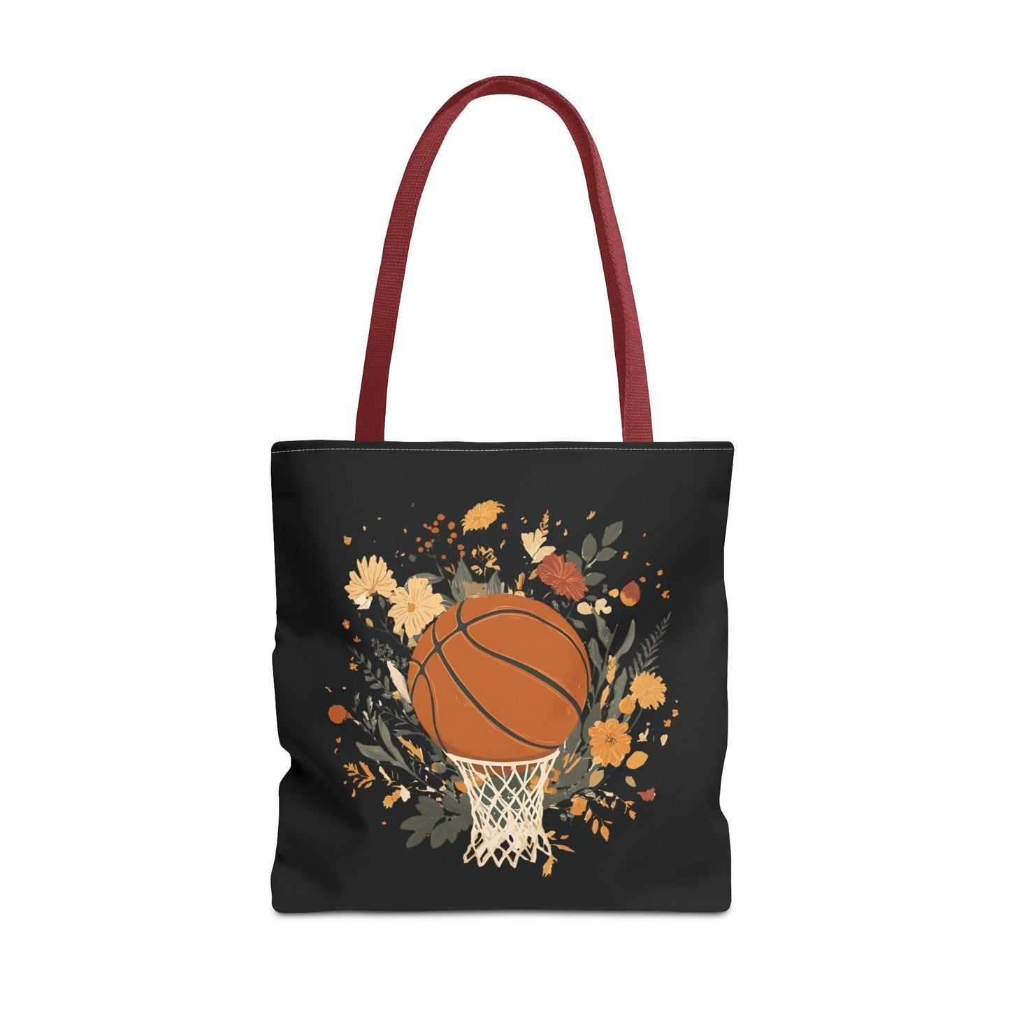 Vintage Floral Basketball Tote Bag – Retro Botanical Sports Tote