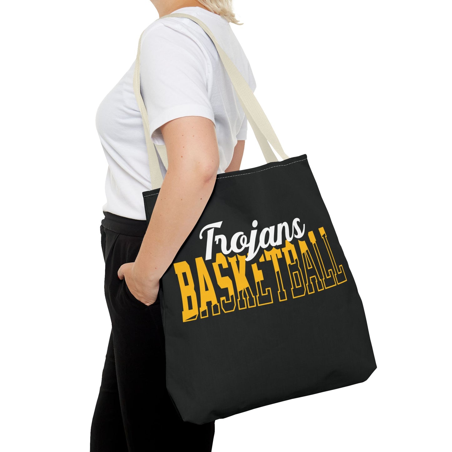 Custom Team Mascot Tote Bag – Personalized School Colors & Half-Solid, Half-Outline Text