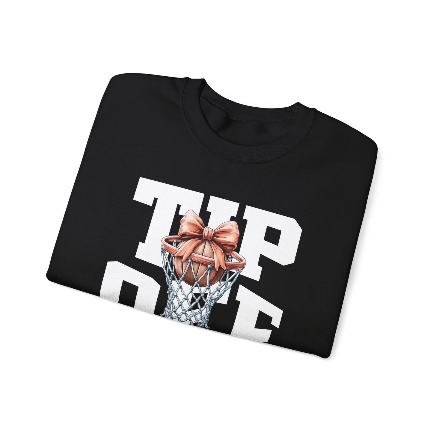 Tip-Off Season Vintage Basketball Crewneck Sweatshirt – Retro Coquette Bow Style