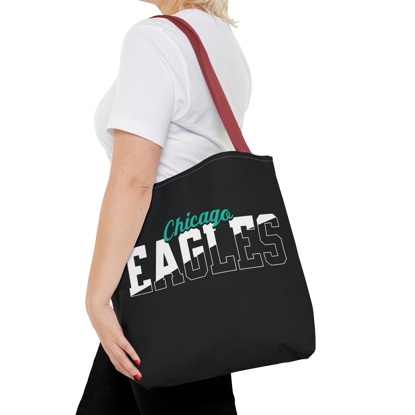 Custom Team Mascot Tote Bag – Personalized School Colors & Half-Solid, Half-Outline Text