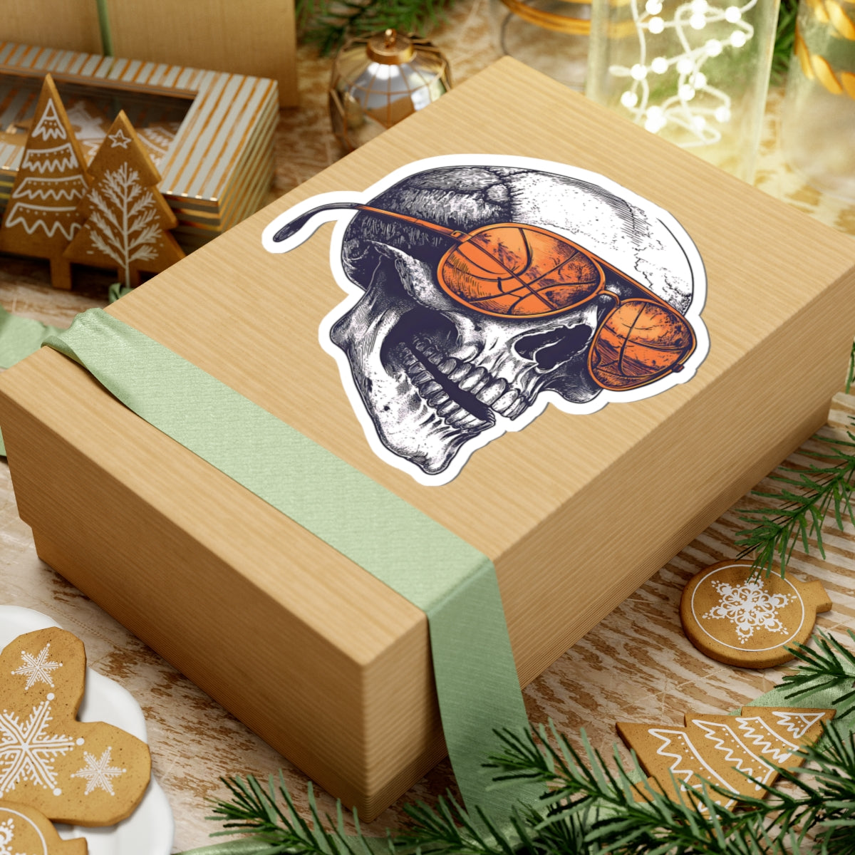 Cool Skull Basketball Kiss-Cut Stickers - Perfect for Sports Fans & Decor