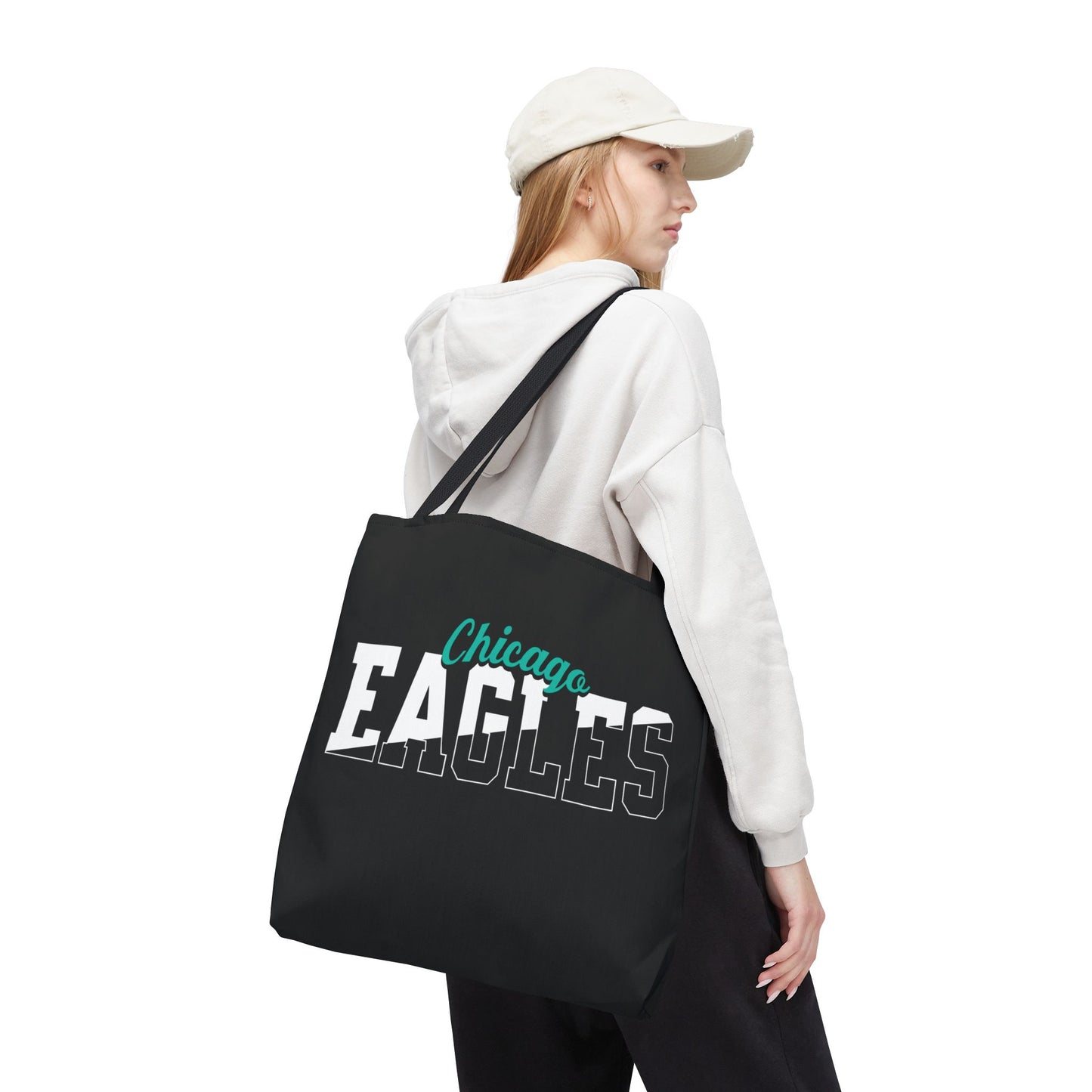 Custom Team Mascot Tote Bag – Personalized School Colors & Half-Solid, Half-Outline Text