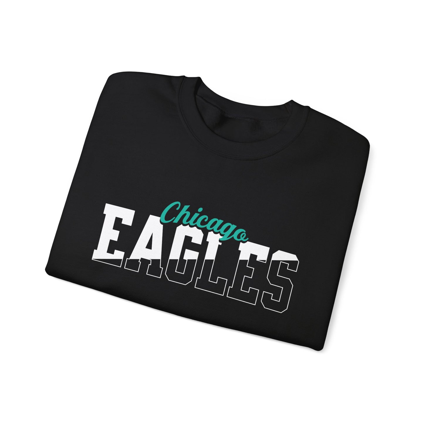 Custom Team Mascot Crewneck Sweatshirt – Personalized School Colors & Half-Solid, Half-Outline Text