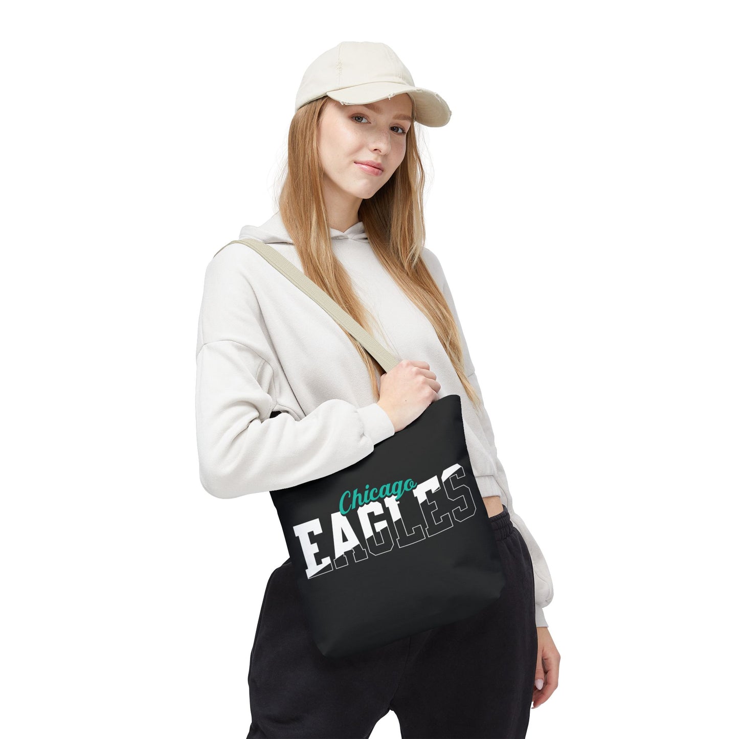 Custom Team Mascot Tote Bag – Personalized School Colors & Half-Solid, Half-Outline Text