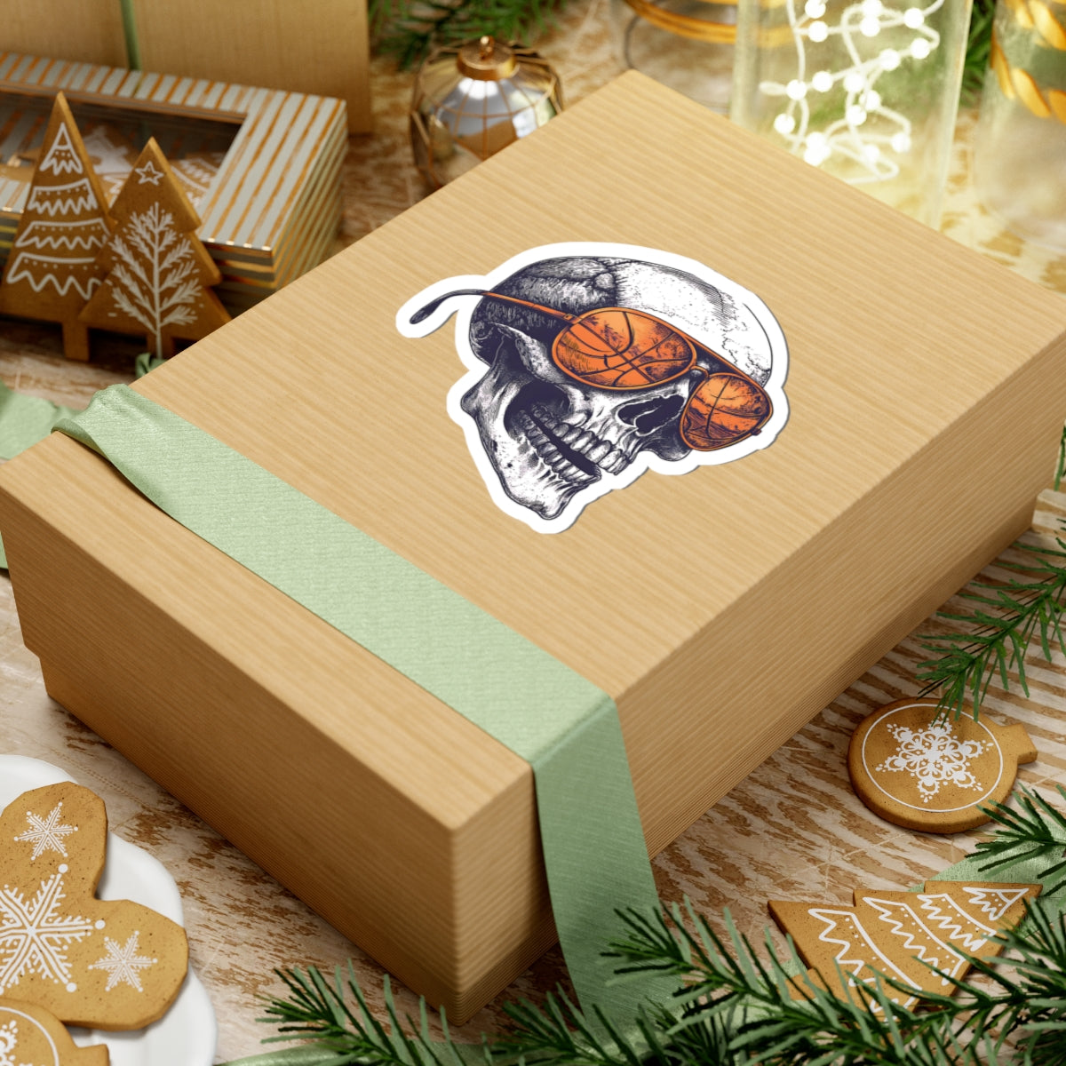 Cool Skull Basketball Kiss-Cut Stickers - Perfect for Sports Fans & Decor