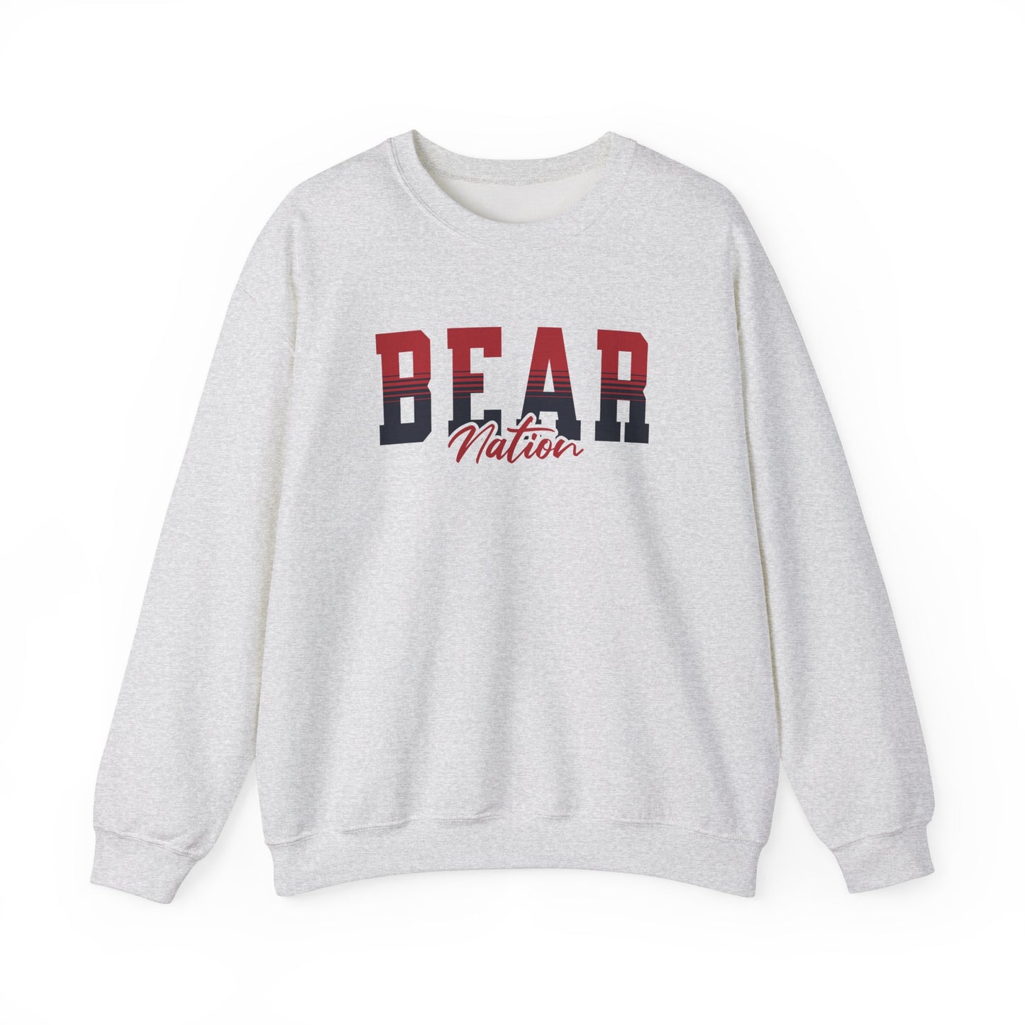 Personalized Team Mascot Nation Sweatshirt– Custom School Colors & Collegiate Stripes | Gildan Crewneck