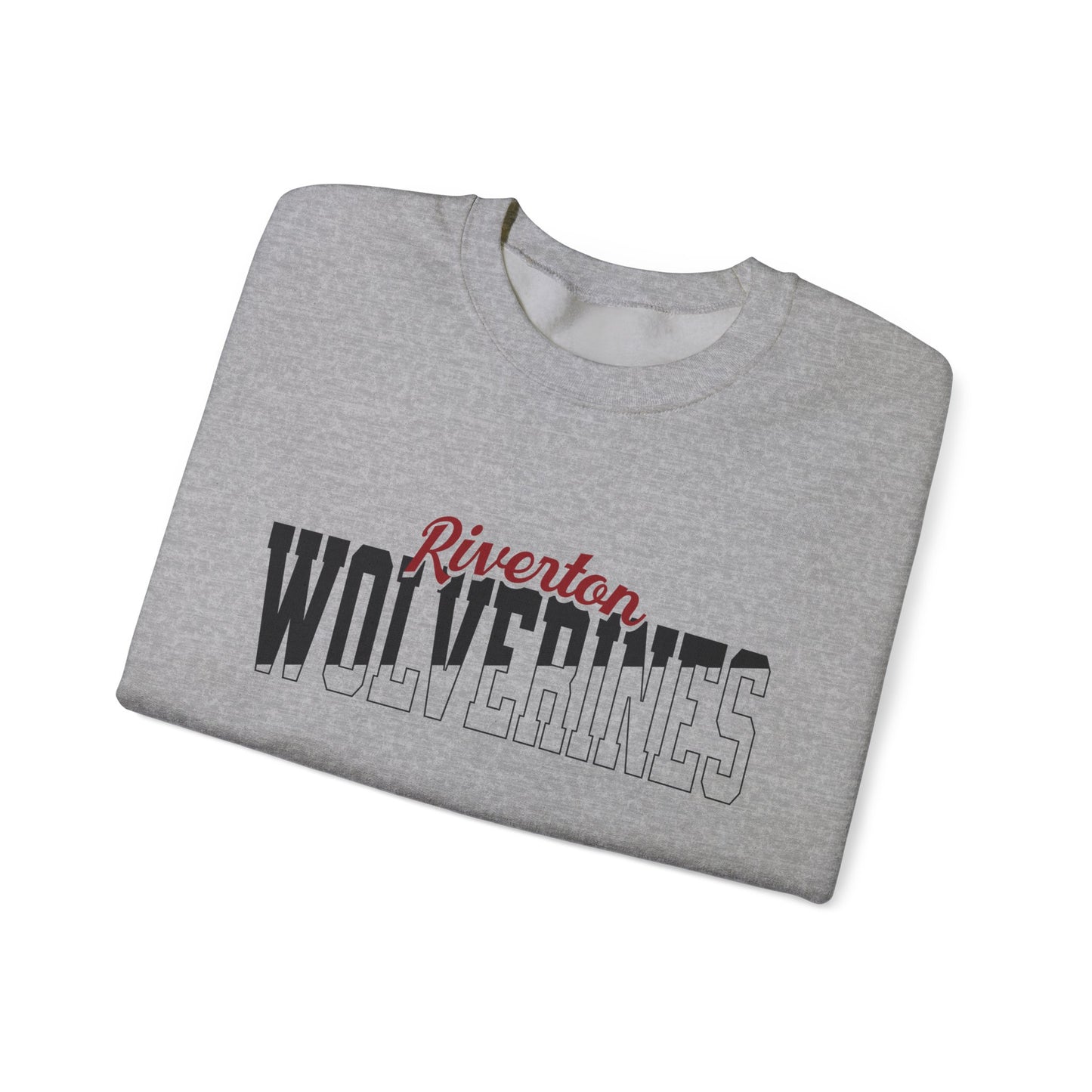 Custom Team Mascot Crewneck Sweatshirt – Personalized School Colors & Half-Solid, Half-Outline Text