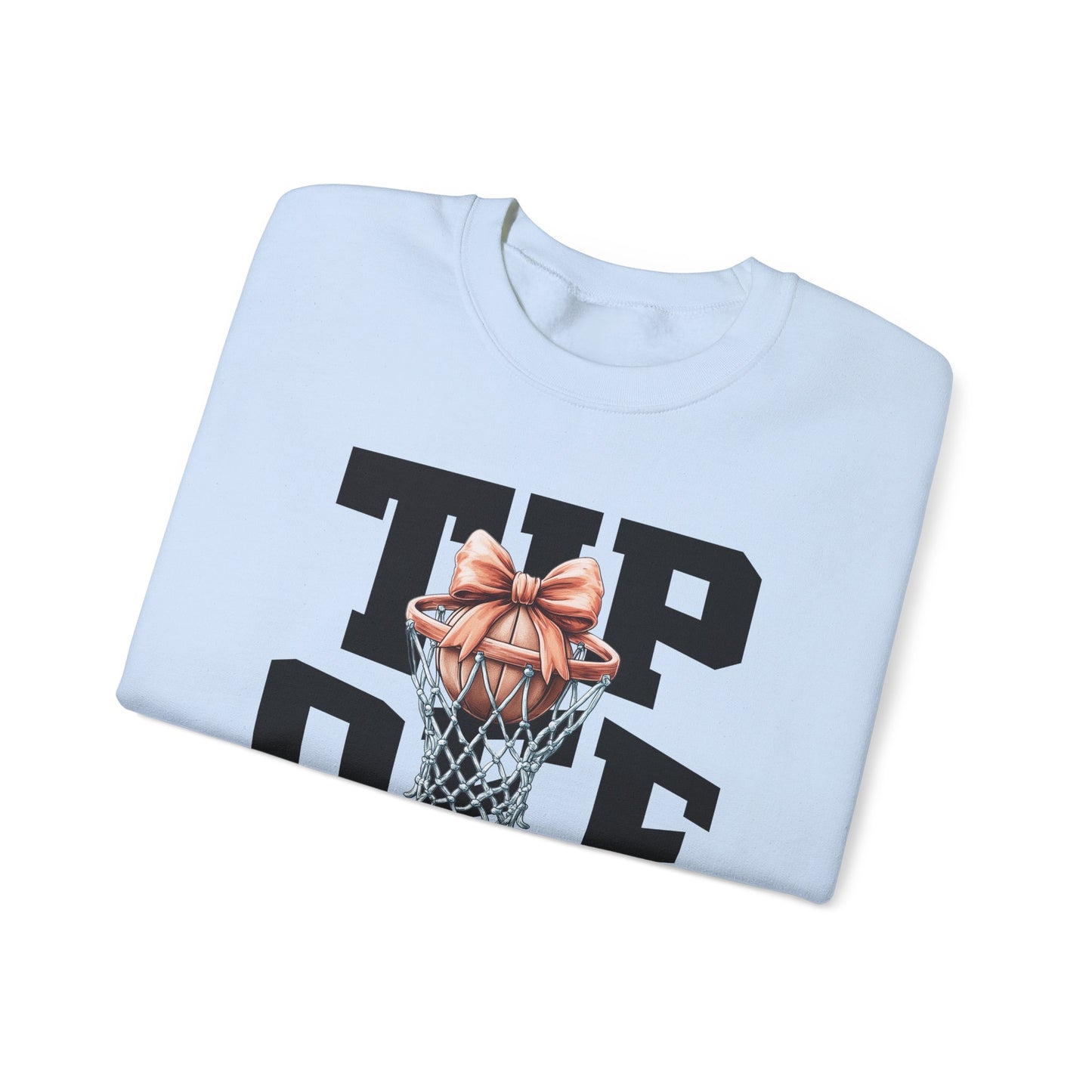 Tip-Off Season Vintage Basketball Crewneck Sweatshirt – Retro Coquette Bow Style