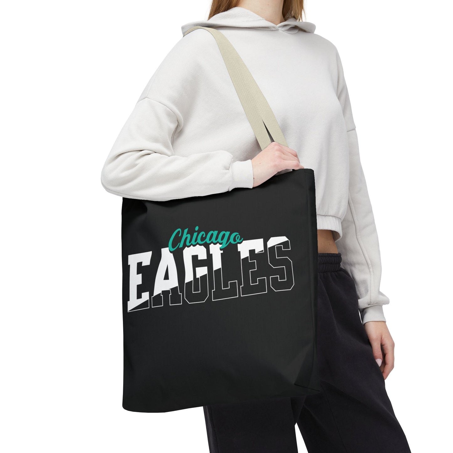 Custom Team Mascot Tote Bag – Personalized School Colors & Half-Solid, Half-Outline Text