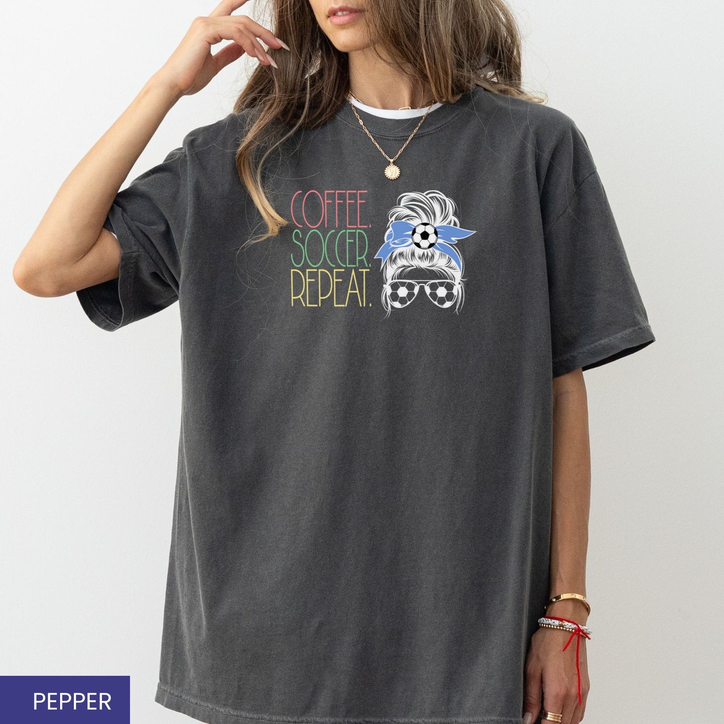 Coffee. Soccer. Repeat. T-Shirt – Perfect Gift for Soccer Players, Fans, and Soccer Moms!