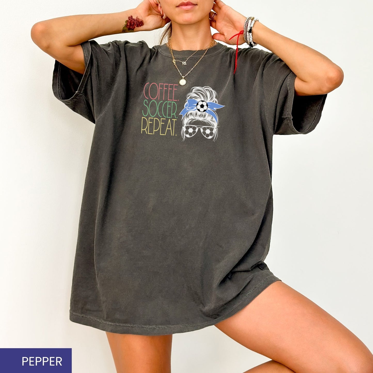 Coffee. Soccer. Repeat. T-Shirt – Perfect Gift for Soccer Players, Fans, and Soccer Moms!