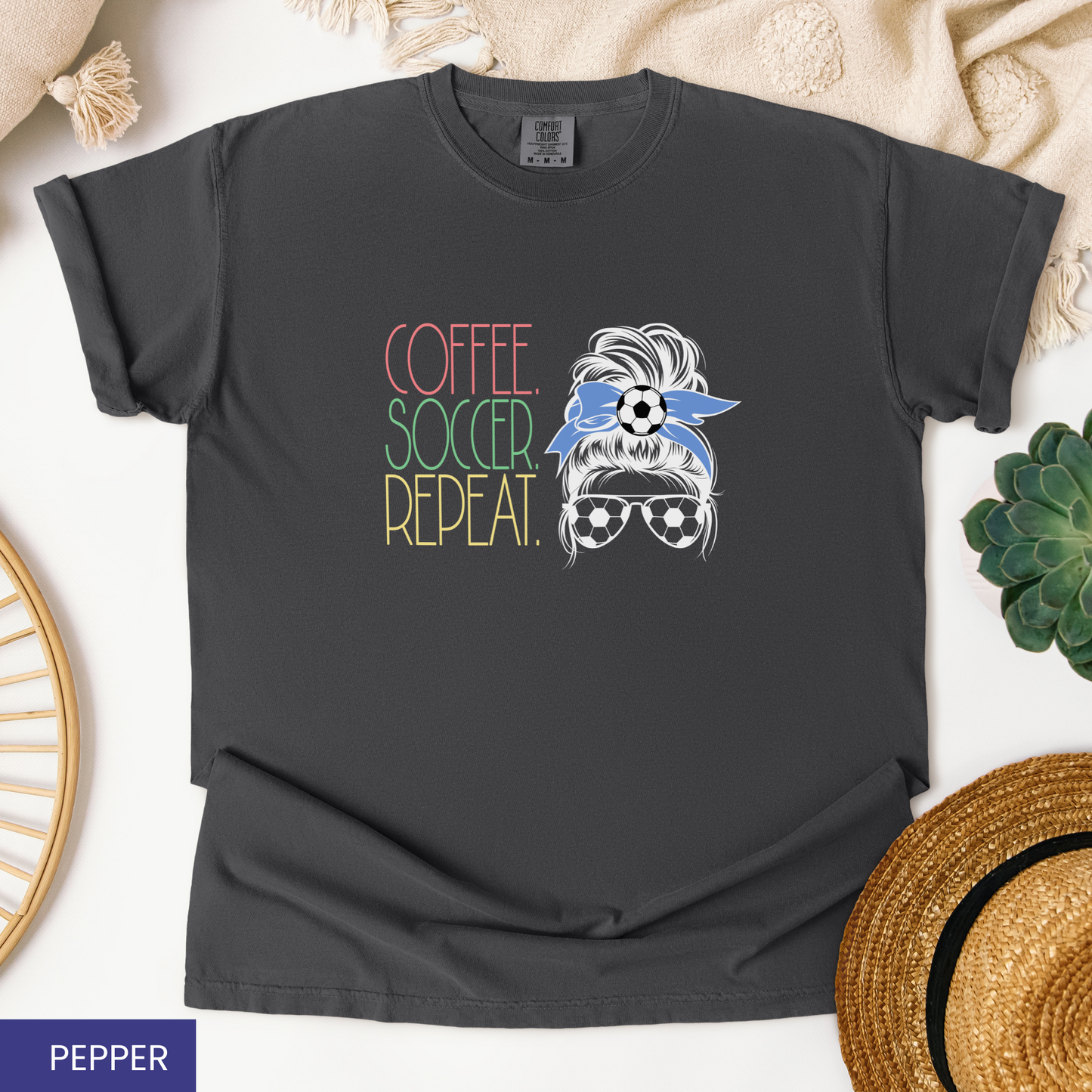 Coffee. Soccer. Repeat. T-Shirt – Perfect Gift for Soccer Players, Fans, and Soccer Moms!