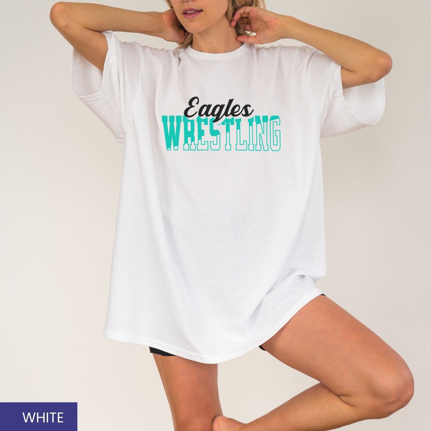 Custom Wrestling Team Mascot T-Shirt – Personalized School Name & Colors