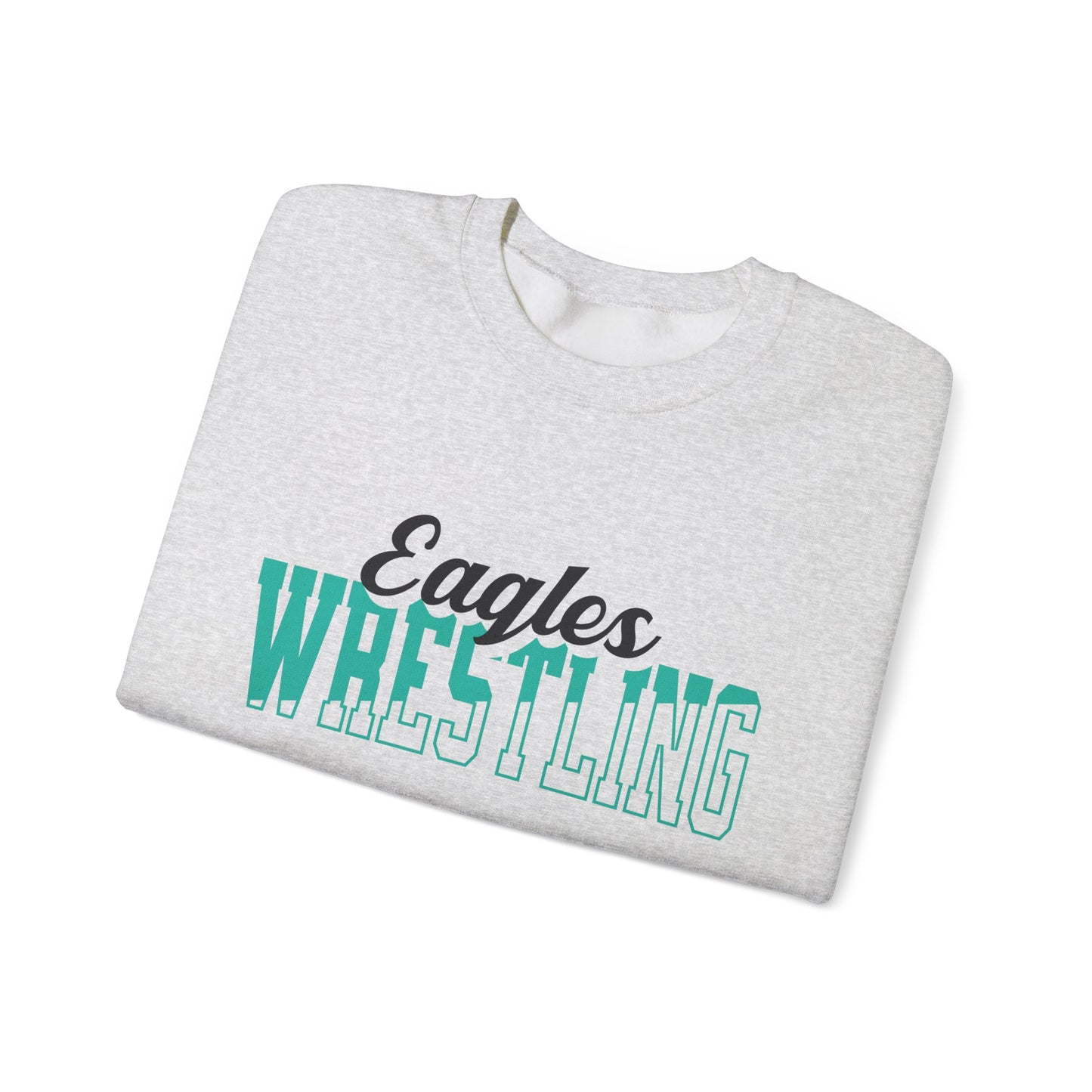 Personalized Wrestling Team Mascot Crewneck Sweatshirt – Custom School Colors & Outline Text Design