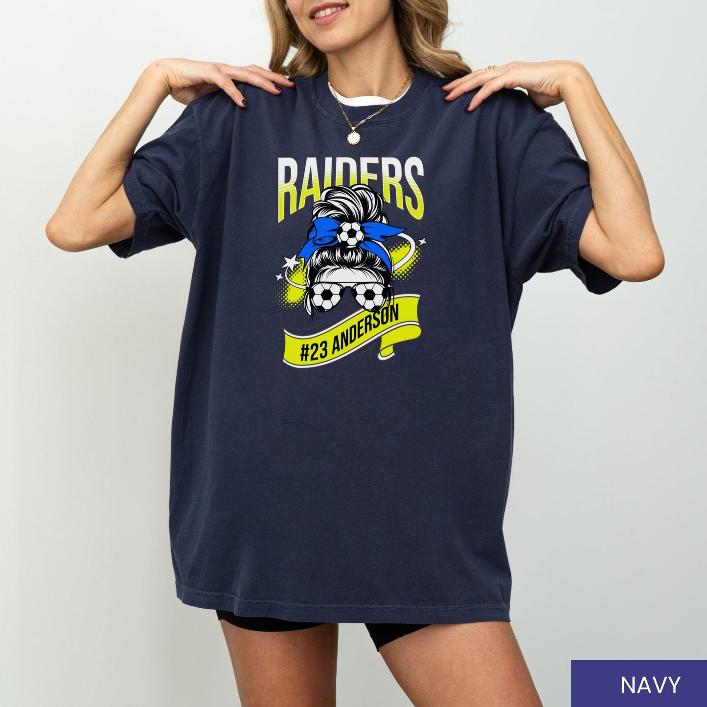 Personalized Retro Soccer Mom T-Shirt – Custom Team Mascot, Colors & Player Name/Number