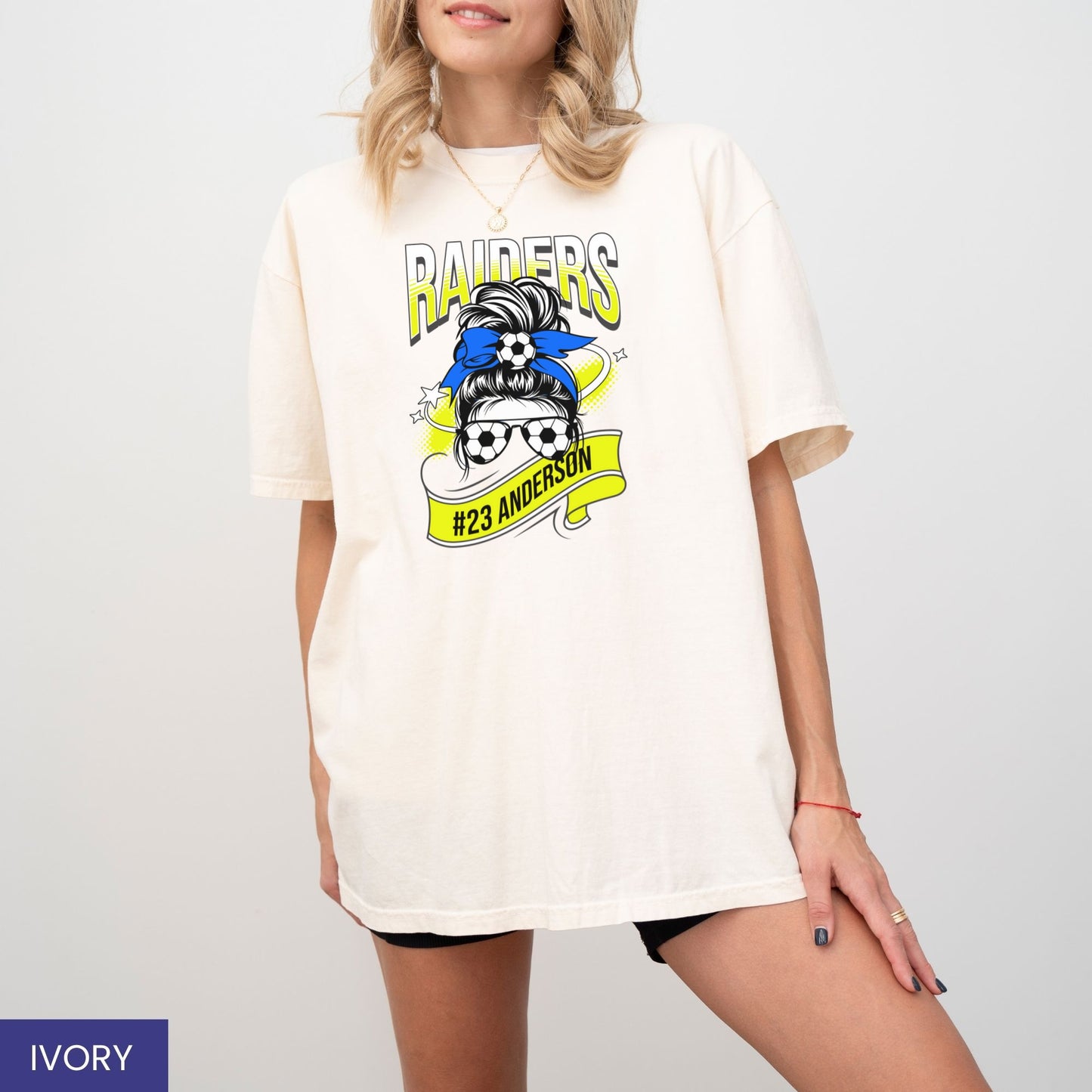 Personalized Retro Soccer Mom T-Shirt – Custom Team Mascot, Colors & Player Name/Number
