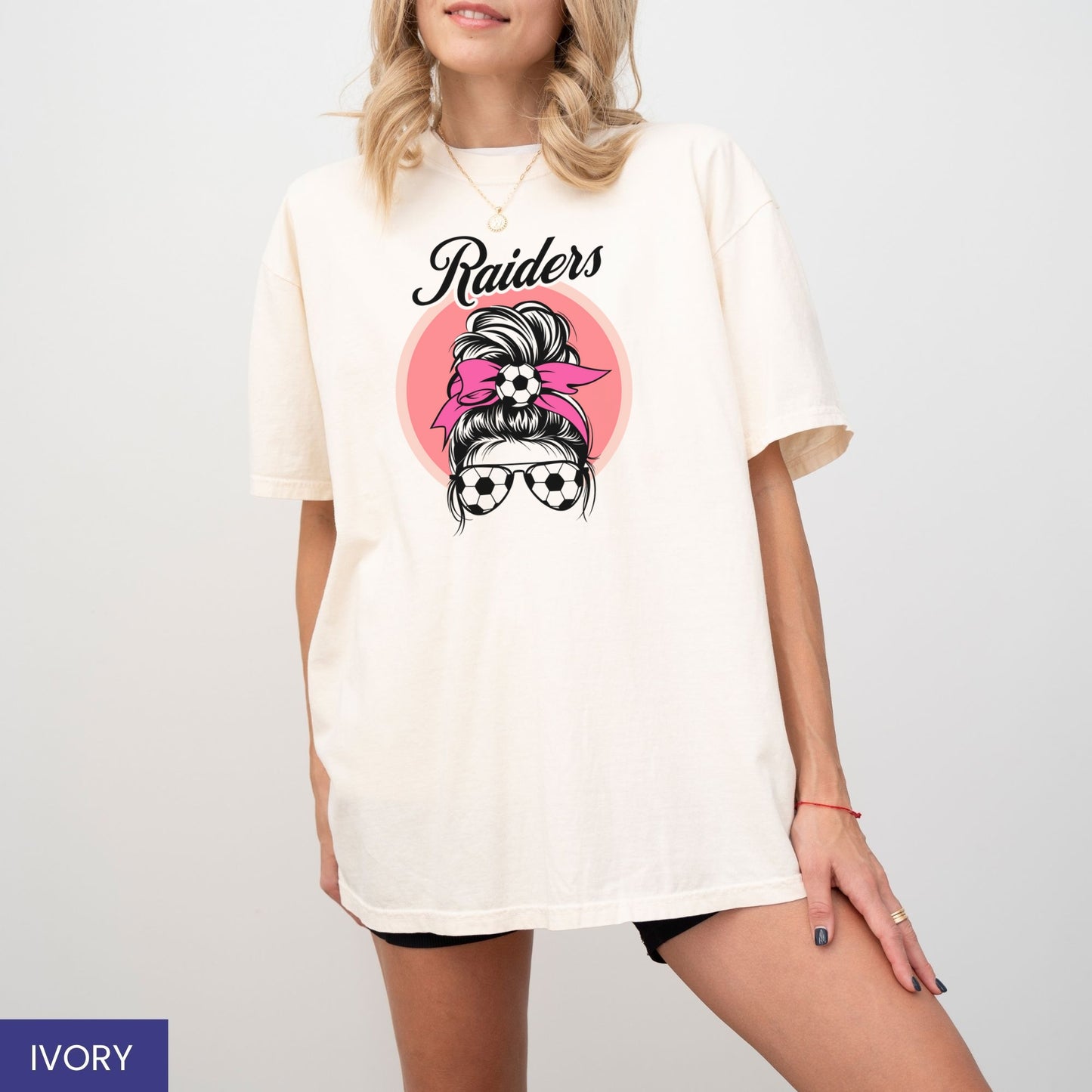 Personalized Retro Soccer Mom T-Shirt – Custom Team Mascot & Bow Colors