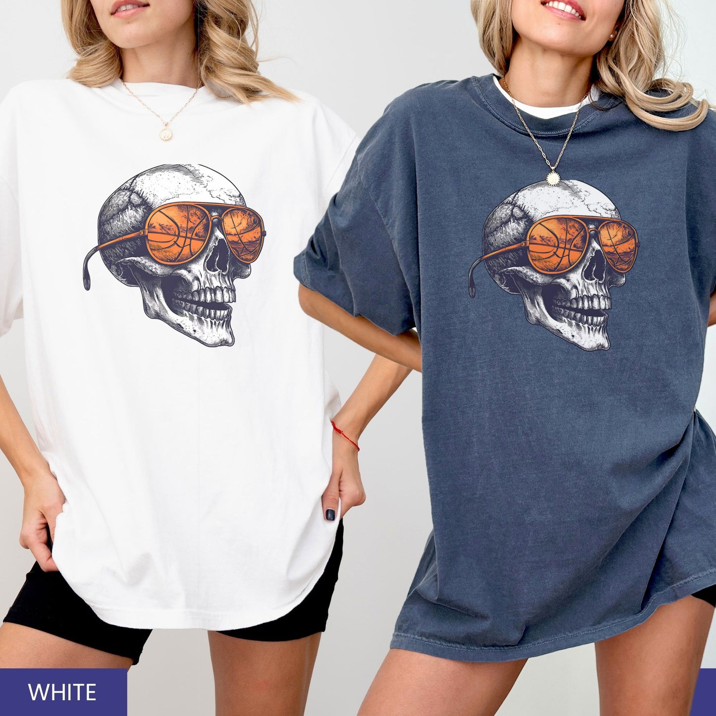 Retro Basketball Skull T-Shirt – Cool Vintage Grunge Basketball Tee