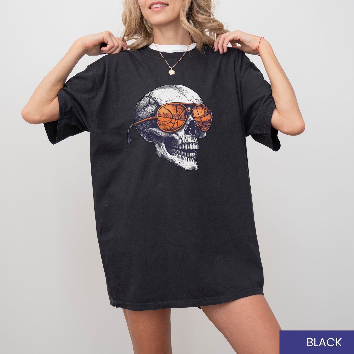 Retro Basketball Skull T-Shirt – Cool Vintage Grunge Basketball Tee