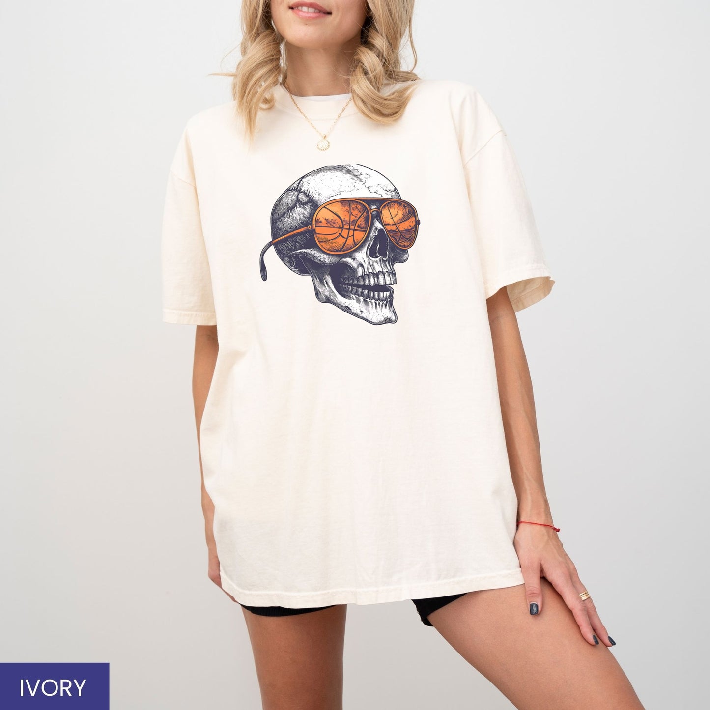 Retro Basketball Skull T-Shirt – Cool Vintage Grunge Basketball Tee