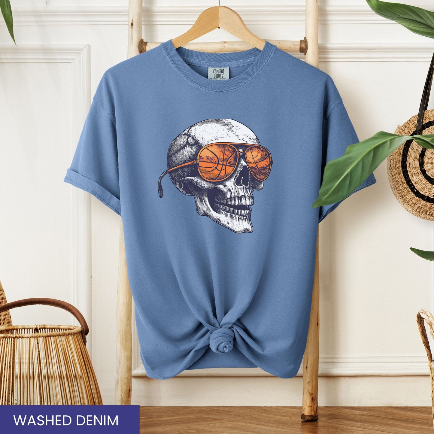 Retro Basketball Skull T-Shirt – Cool Vintage Grunge Basketball Tee