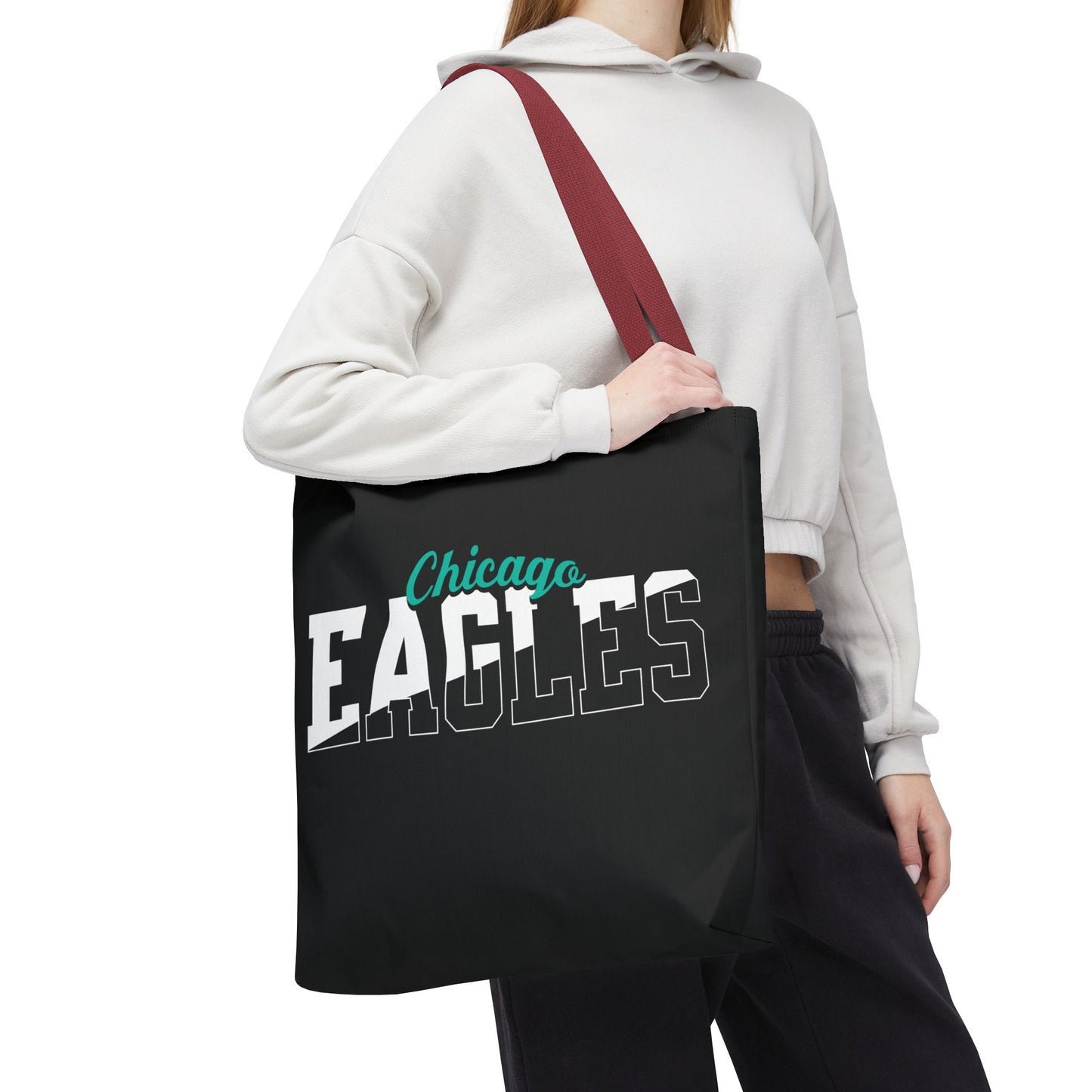 Custom Team Mascot Tote Bag – Personalized School Colors & Half-Solid, Half-Outline Text
